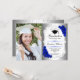 Graduation Party With Photo - Silver Royal Blue Invitation | Zazzle