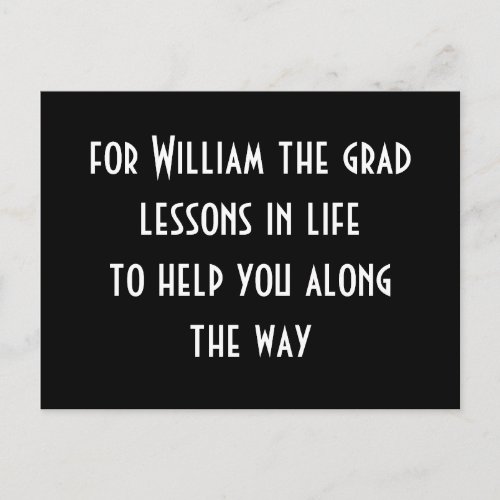 Graduation Party Words Of Advice Card Lessons