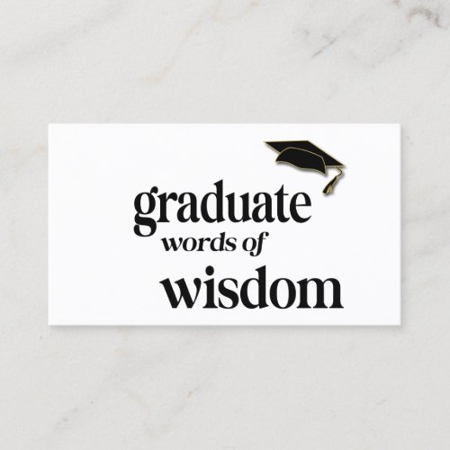 Graduation Party Words Of Wisdom Guest Advice Calling Card