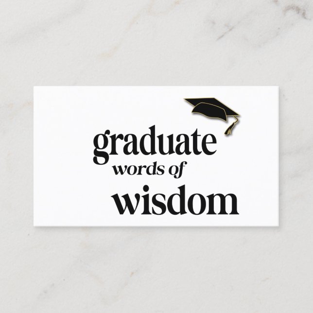 Graduation Party Words Of Wisdom Guest Advice Calling Card (Front)