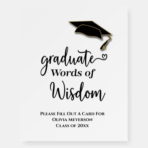 Graduation Party Words Of Wisdom Guest Advice Foam Board