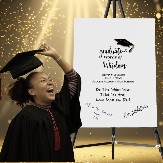 Graduation Party Words Of Wisdom Guest Advice Foam Board (Graduation Party Celebration Guest Graduation Words of Wisdom Board for guests to sign. )