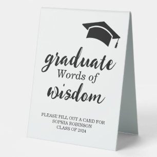 Graduation Party Words Of Wisdom Guest Advice Table Tent