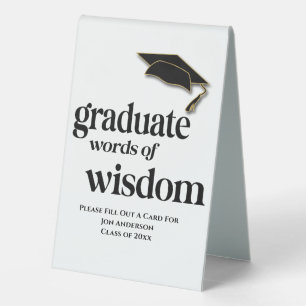 Graduation Party Words Of Wisdom Guest Advice Table Tent