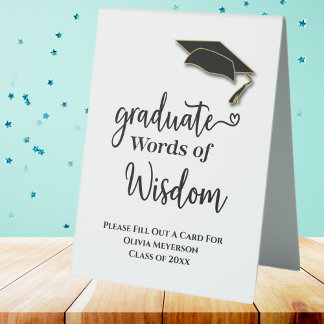 Graduation Party Words Of Wisdom Guest Advice Table Tent