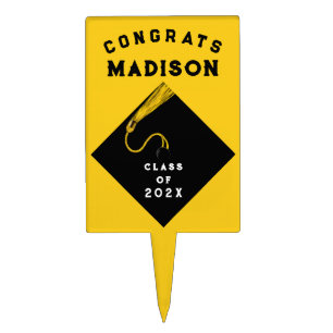Graduation Party Yellow Cake Topper