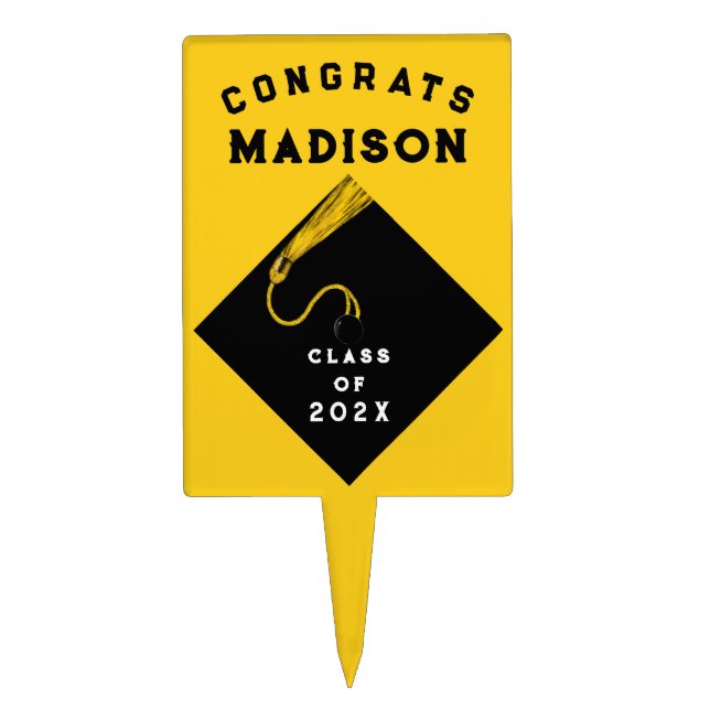 Graduation Party Yellow Cake Topper (Front)
