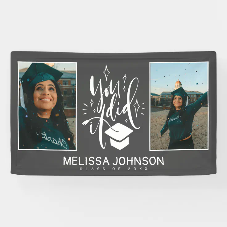 Glitter Black and Gold Graduation Decorations 2021 for Congrats Grad Banner No DIY She Believed She Could So She Did Banner -Large Graduation Party Supplies 2021 for Girls Graduation Decorations 