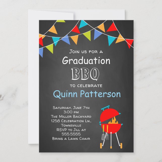 Graduation Pary Invitation chalkboard invitation (Front)