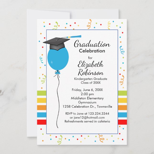 Graduation Pary Invitation Kindergarten graduation (Front)