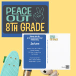 Graduation Peace Out 8th Grade Party Postcard<br><div class="desc">Grads, it's time to shout “peace out” to 8th grade and celebrate your graduation! Make sure your final 8th grade bash is one to remember with the perfect invitation. Our 8th grade party invitation packages offer you a simple and stylish way to mark this special moment in your life. Each...</div>