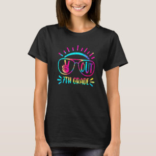 Graduation Peace Sign Out Seventh 7th Grade Tie Dy T-Shirt