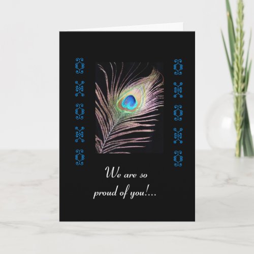 Graduation_Peacock feather Card