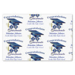 Graduation Personalized Blue &amp; Gold Tissue Paper