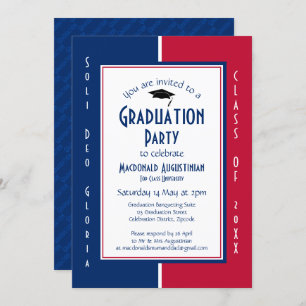GRADUATION Personalized Christian Red White Blue Invitation