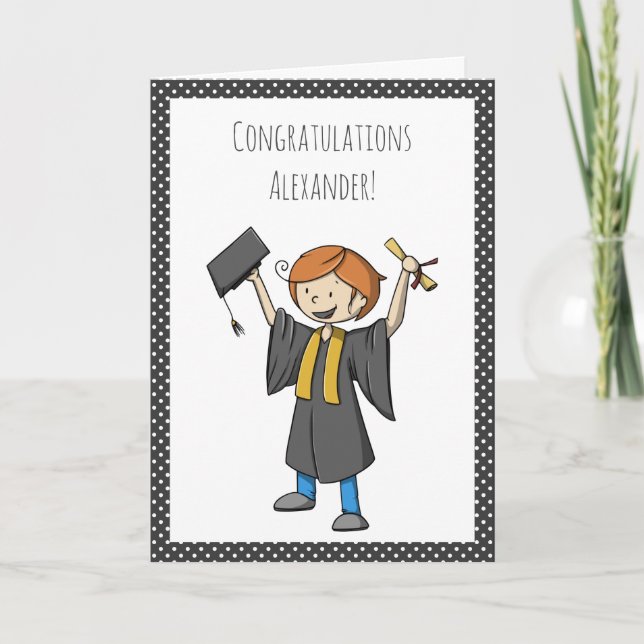 Graduation Personalized Graduate Celebrating Cute Card (Front)