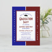 GRADUATION Personalized Maroon Navy Graduate Invitation (Standing Front)