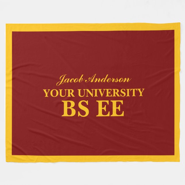 Graduation Personalized Name Fleece Blanket (Front (Horizontal))
