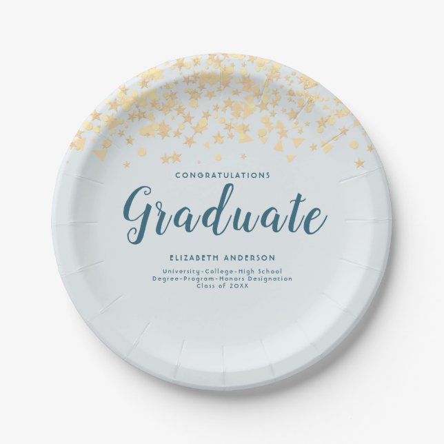Graduation Personalized Name Paper Napkin Plates (Front)