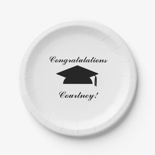 "Graduation" Personalized Paper Plates Zazzle