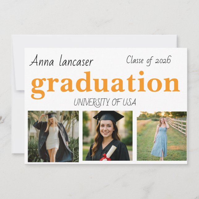 Graduation Personalized Photo Class of 20xx Custom Invitation (Front)