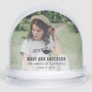 Graduation personalized photo gift idea snow globe