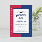 GRADUATION Personalized Red White Blue Graduate Invitation (Standing Front)