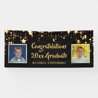 Graduation Personalized Then & Now Photos Banner