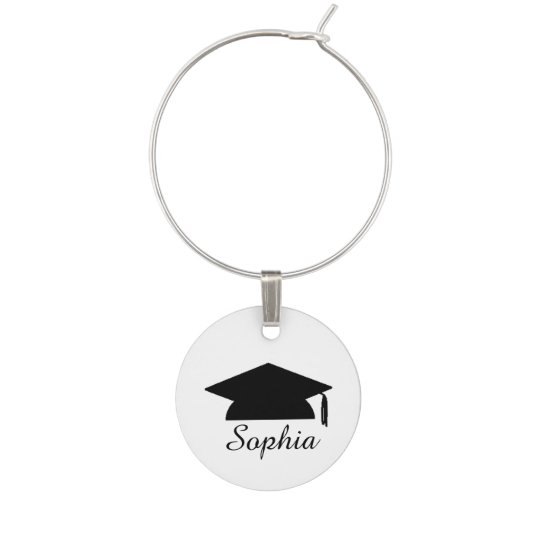 "Graduation" Personalized Wine Charm