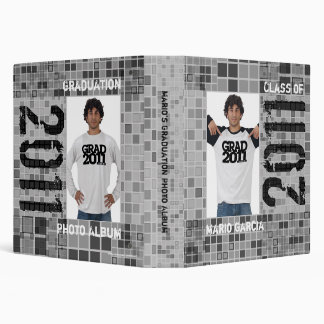 Graduation Photo Album Binder Grey Mosaic
