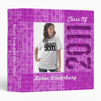 Graduation Photo Album Binder Purple Mosaic