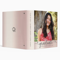 Graduation White Scrapbook, Guest Book Or Photo album With Gold Script