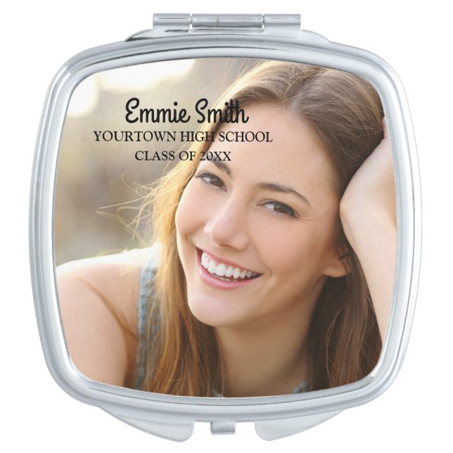 Graduation Photo and Year Compact Mirror (Front)