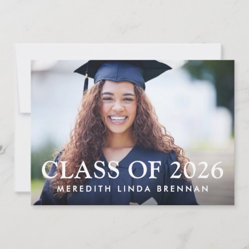 Graduation Photo Announcement Class of 2026 Card