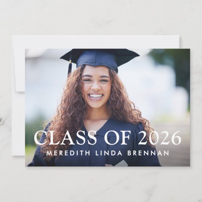  Graduation Photo Announcement Class of 2026 Card (Front)