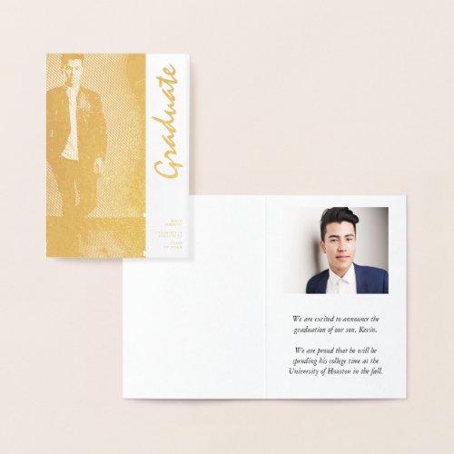 Graduation Photo Announcement Foil Card