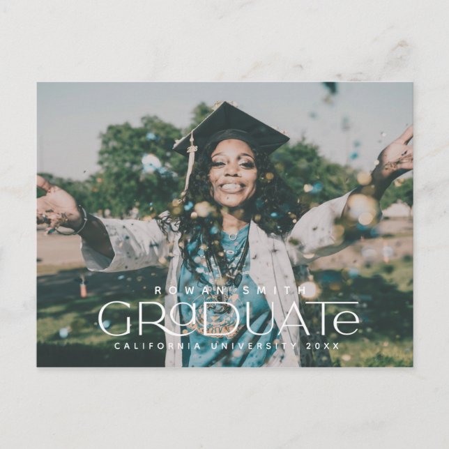 Graduation Photo Announcement Postcard (Front)