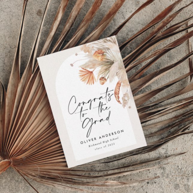 Graduation photo arch terracotta pampas botanical  invitation (Creator Uploaded)