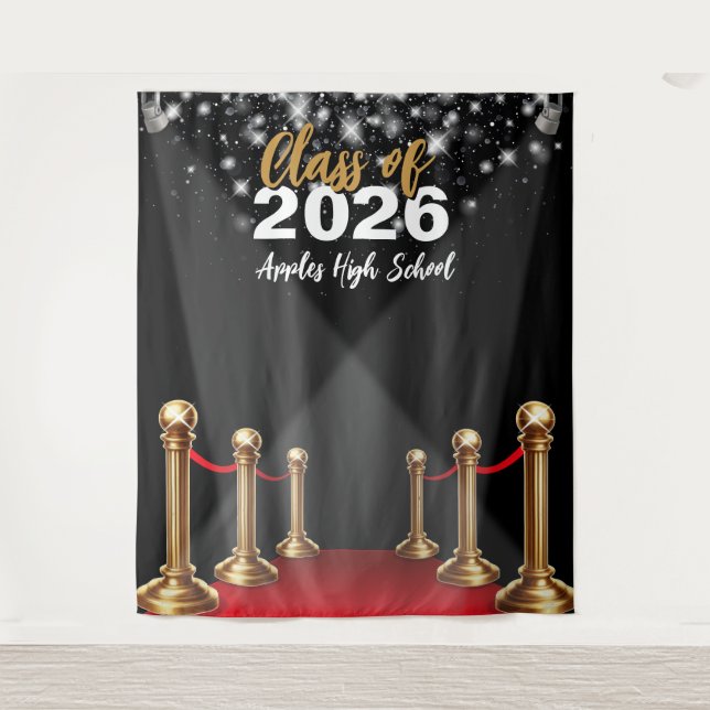 Graduation Photo Backdrop - Hollywood Red Carpet (Front)