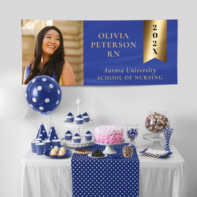 Graduation Photo Banner Blue Gold (Creator Uploaded)