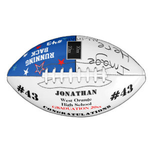 Graduation Photo Blue White School Team Football