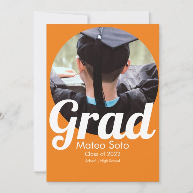 Graduation Photo Bold Any Color   Invitation (Front)
