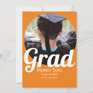 Graduation Photo Bold Any Color Invitation