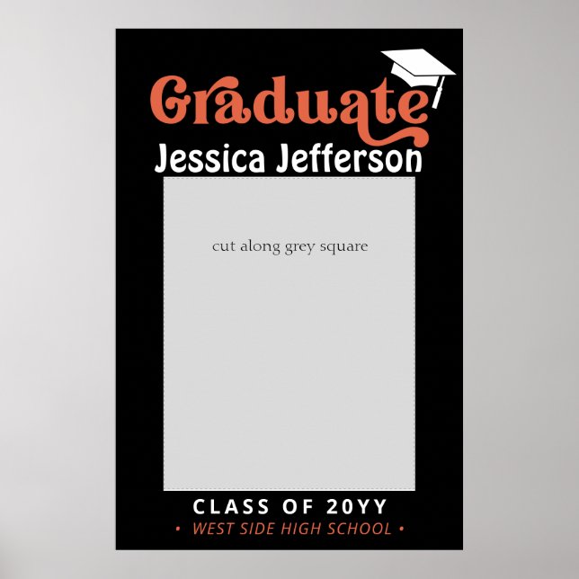 Graduation Photo Booth Frame retro bold Poster (Front)