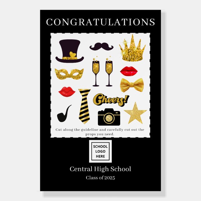 Graduation Photo Booth with Props Foam Board (Front)