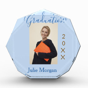 Graduation photo brown golden year 20XX namesimple Acrylic Award