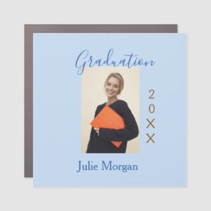 Graduation photo brown golden year 20XX namesimple Car Magnet