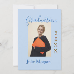 Graduation photo brown golden year 20XX namesimple Invitation