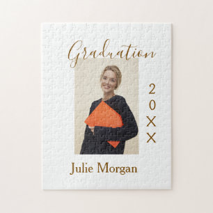 Graduation photo brown golden year 20XX namesimple Jigsaw Puzzle