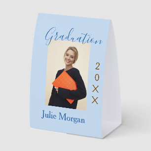 Graduation photo brown golden year 20XX namesimple Paper Table Tent